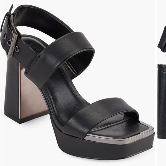 DKNY Bibiana Slingback Platform Sandals Ankle-Strap Block Heel, pumps, shoes 11 - Picture 9 of 11